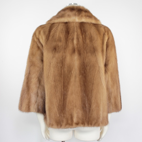 Mink 3/4 Sleeve Swing Fur Coat Chestnut Brown 925 - Picture 5 of 8
